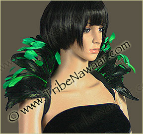 Tribe Nawaar's emerald queen theatrical feather collar