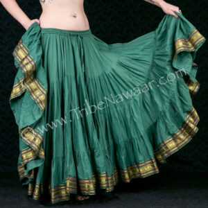 Green Lotus Sari Trim Skirt