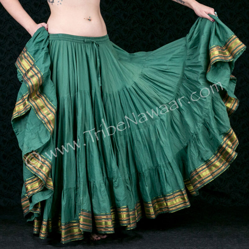 Green Lotus Sari Trim Skirt