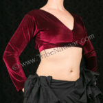 Tribe Nawaar's garnet velvet choli, front