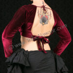 Tribe Nawaar's garnet velvet choli, back