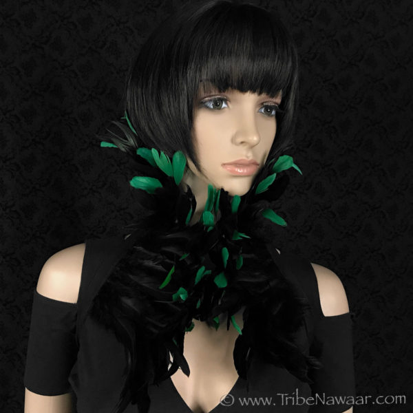 Emerald Green Queen Theatrical Feather Collar