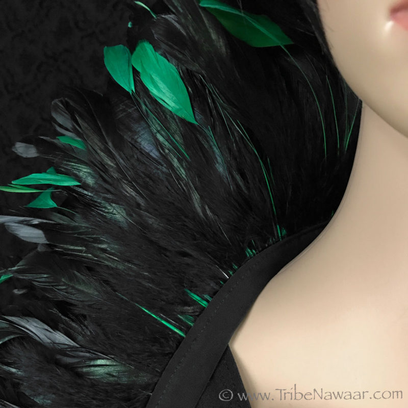 Emerald Green Queen Theatrical Feather Collar