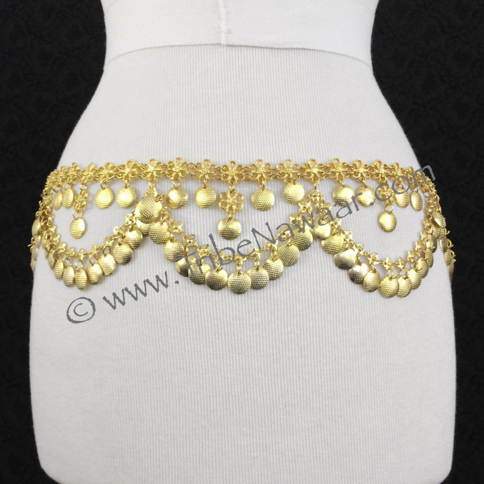 Aphrodite In Gold Costume Jewelry Bellydance Belt - Tribe Nawaar