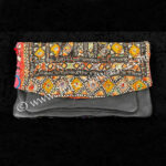 Saffron flowers clutch purse available thru The Tribe Nawaar Marketplace (front)