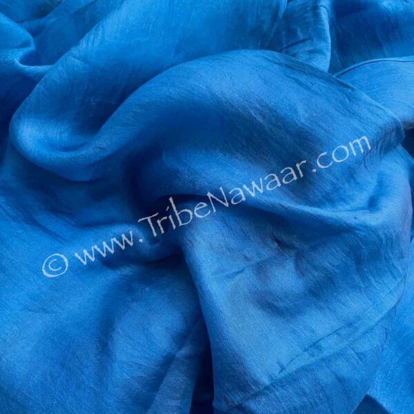 Blue Rectangular Economy Silk Veil