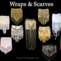 Hip scarves and shawls for belly dance from The Nawaar Marketplace at www.TribeNawaar.com