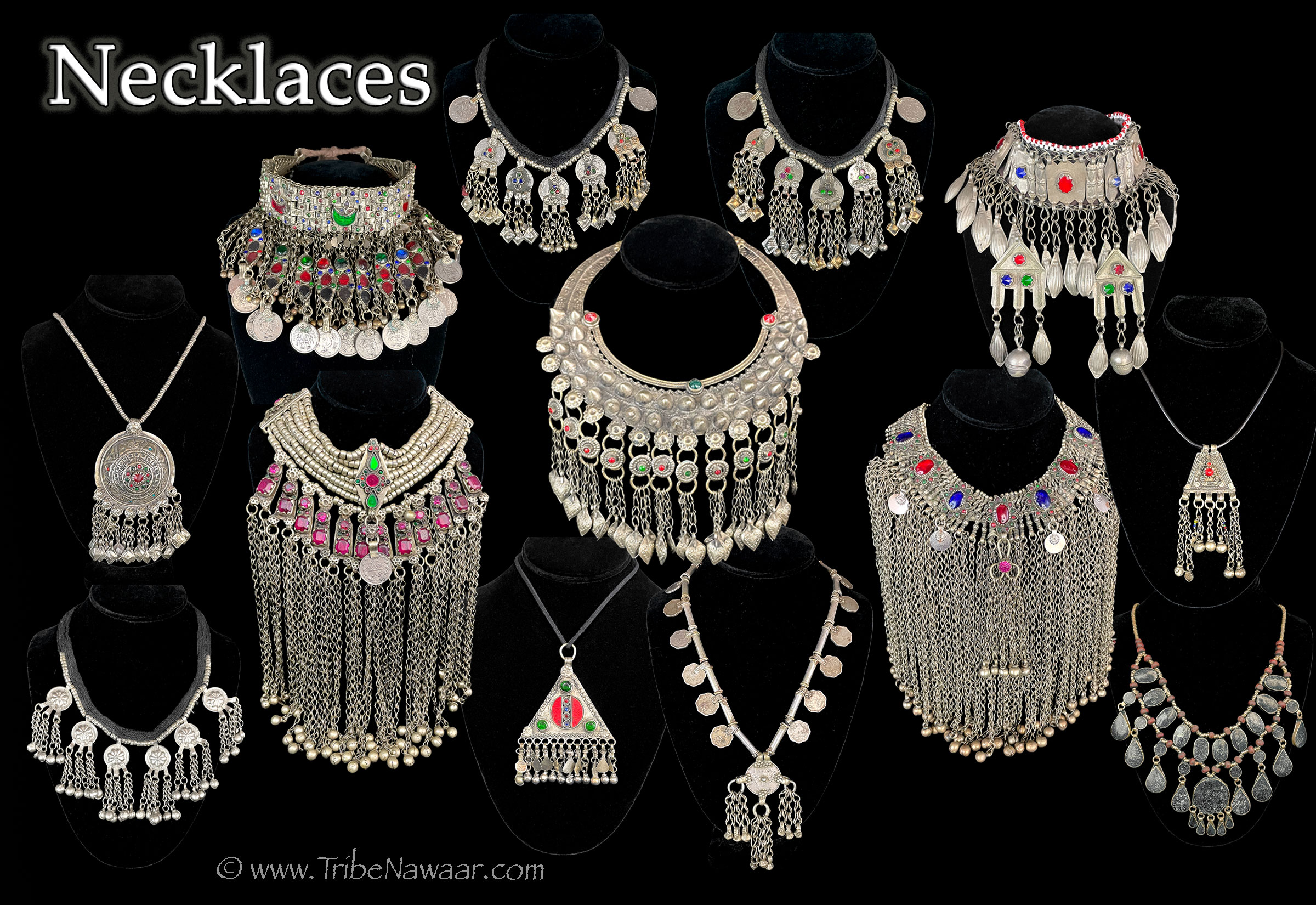 Authentic belly dance necklaces available from The Nawaar Marketplace at www.TribeNawaar.com