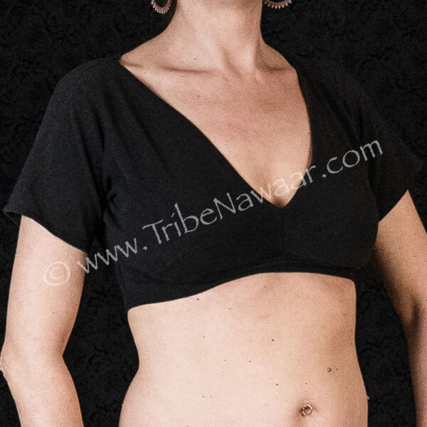 Black Short Sleeve Choli (Consignment crai1-2)