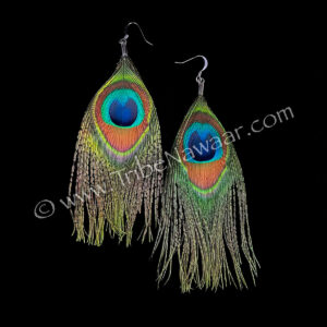 Peacock Feather Earrings (Consignment cstr9-27)