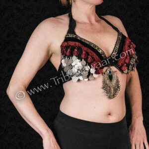 Black & Red Coin Bra (Consignment eustu1-26)