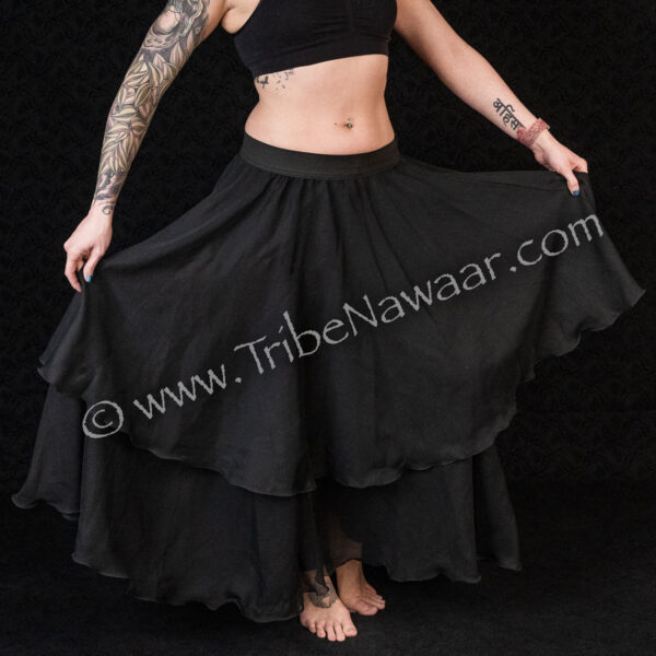 Double Layer Black Chiffon Skirt (Consignment tn)