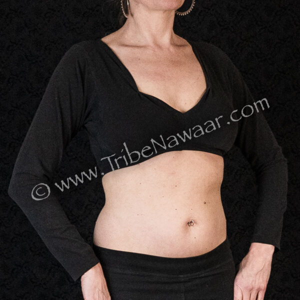 Black Sweetheart Long Sleeve Choli (Consignment vaspa1-14)