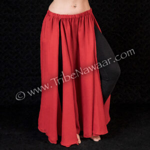 Red Chiffon Slit Skirt