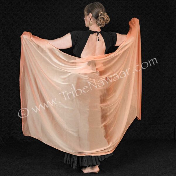 Iridescent Peach Chiffon Veil (Consignment cstr8-47)