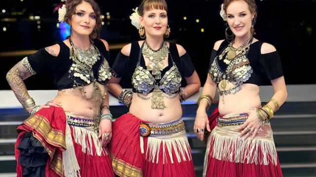 Nawaar Dance Company members Steph, Jennifer & Rebecca post performance at the Denver Museum of Nature & Science August 2024