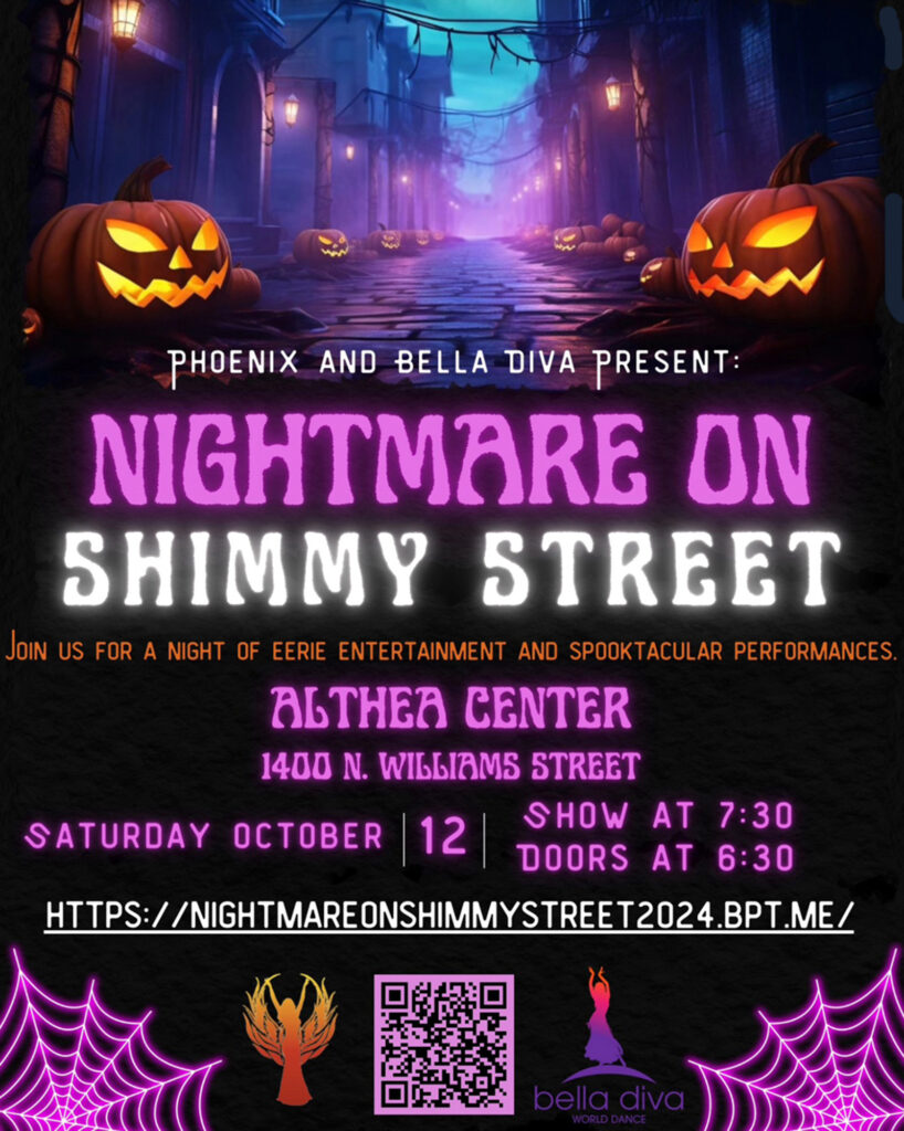 Nightmare on shimmy street 2024 in Denver, Colorado. Hosted by Phoenix of Denver & Bella Diva World Dance