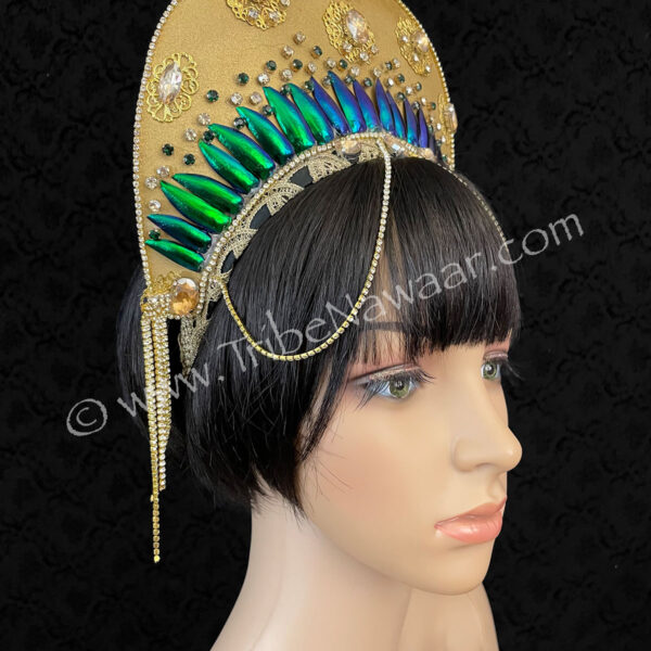 Jeweled Beetle Wing & Crystal Crown (Consignment erina1-2)