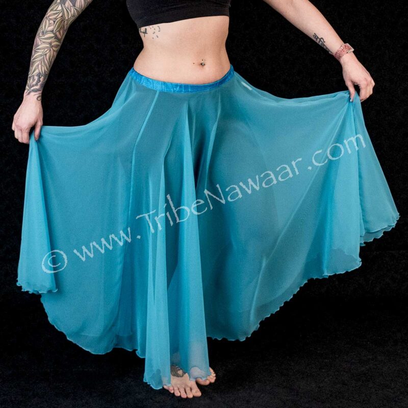 Turquoise Chiffon Circle Skirt (Consignment cstr8-7)