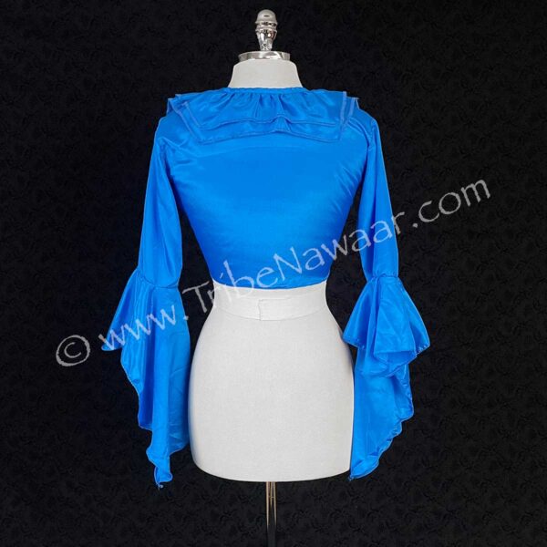 Blue Ruffle Wrap Top (Consignment lhurd1-1)