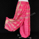 Bold Pink Sariloons-eco chic upcycled belly dance pants (aka pantaloons or harem pants) available at the Nawaar Marketplace at www.TribeNawaar.com