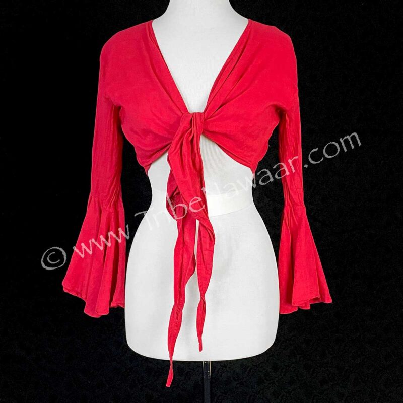 Red Cotton Wrap Top (Consignment dasch1-4)