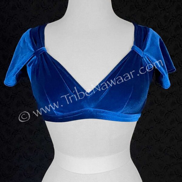 Blue Sweetheart Velvet Choli (Consignment olnat2-1)