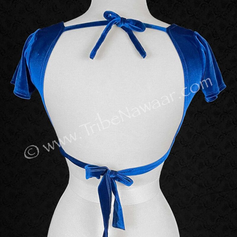 Blue Sweetheart Velvet Choli (Consignment olnat2-1)