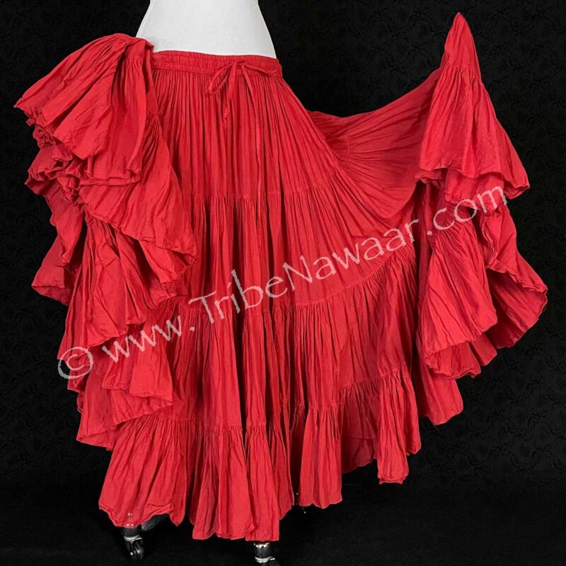 Red Crepe 25 Yard Skirt (Consignment wpdv2-31)