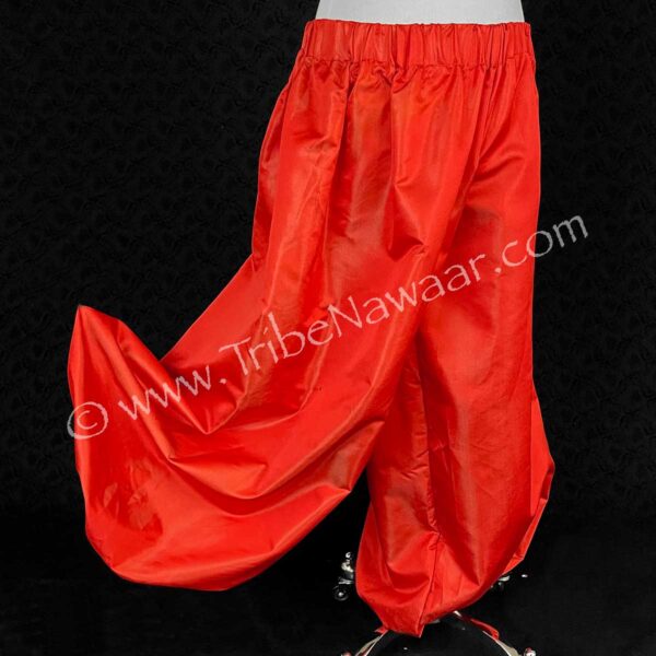 Iridescent Phoenix Red Satin Pantaloons (Consignment kgmc1-16)