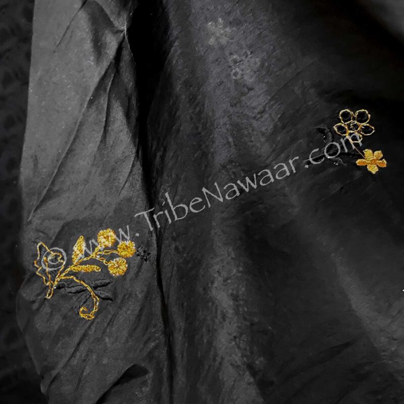 Black Silk Pantaloons With Flowers (Consignment lunor1-2-3-4-5)