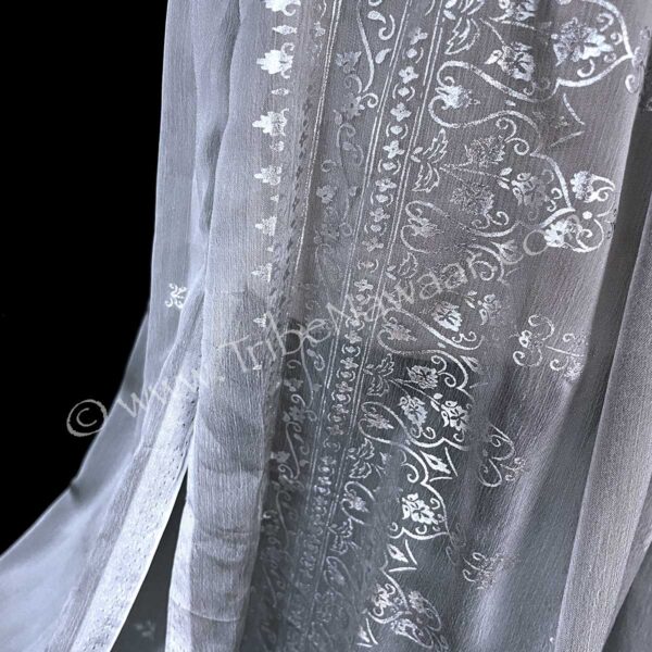 Silver Grey Sheer Sari Pantaloons (Consignment momcc1-24)