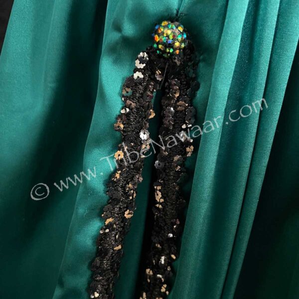 Teal Satin Pantaloons With Sequin Side Slit (Consignment momcc1-28)