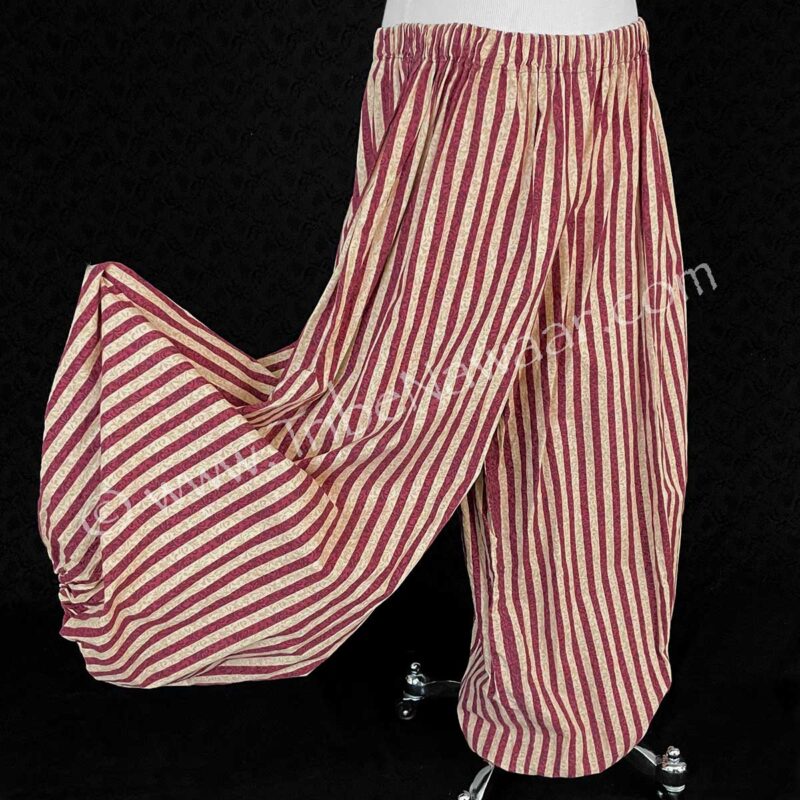 Burgundy & Tan Striped Pantaloons (Consignment wpdv2-37)