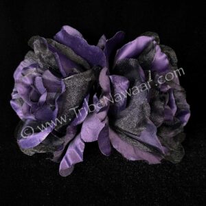 Double Purple & Black Rose Cluster Hair Clip