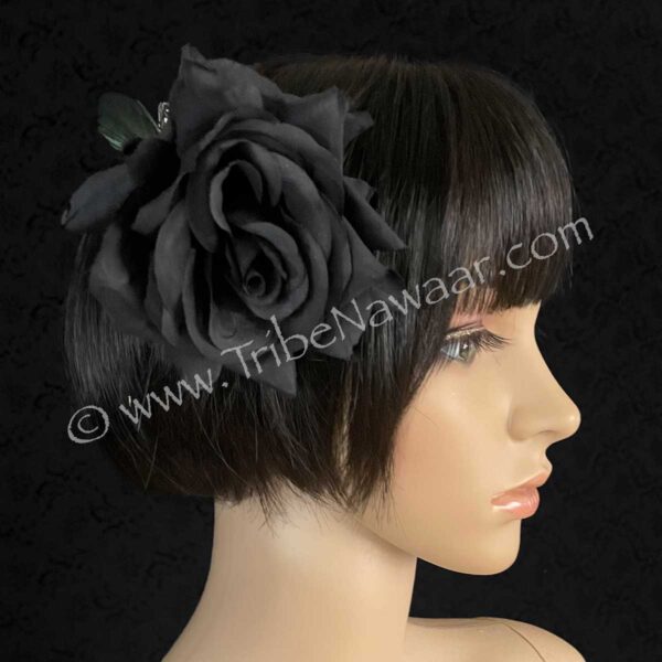 Onyx Rose Hair Clip