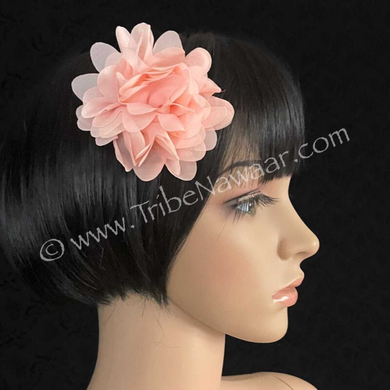 Pastel Pink Flower Hair Clip (Consignment wpdv1-35)