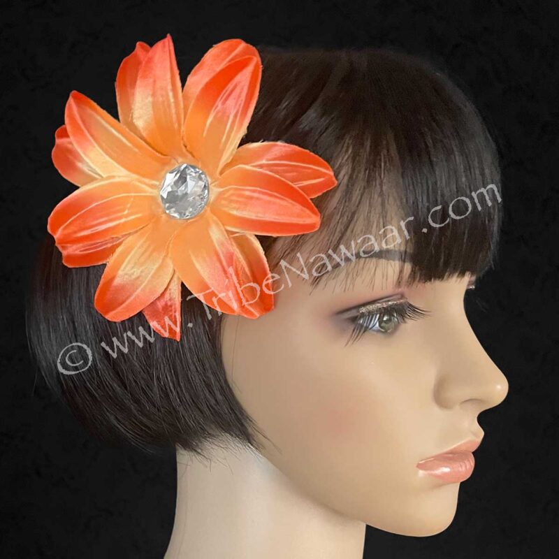 Peach Flower Hair Clip (Consignment wpdv1-31)