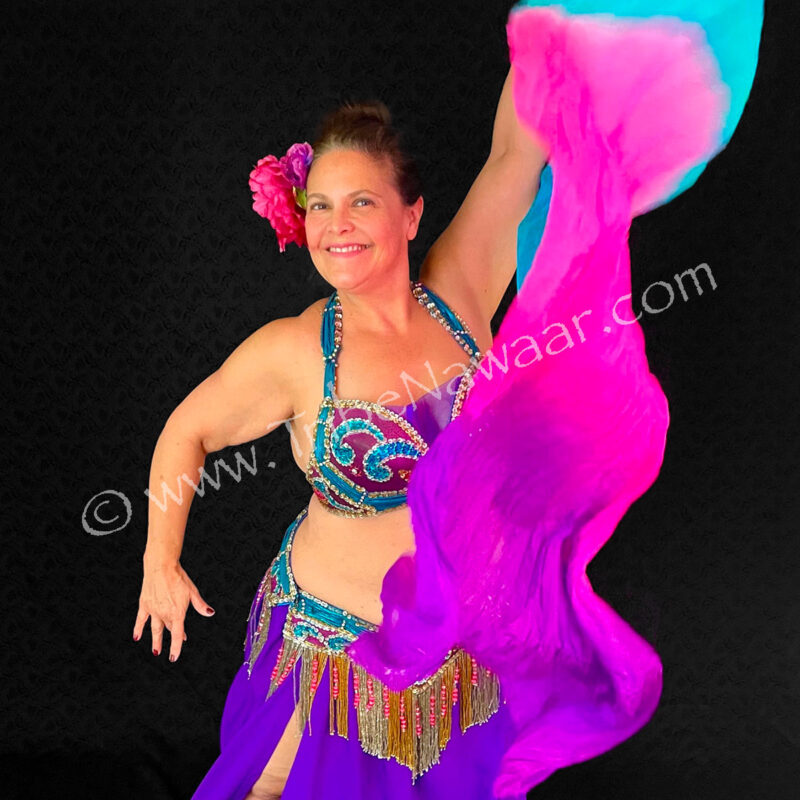 Purple & Teal Professional Belly Dance Costume (Consignment)