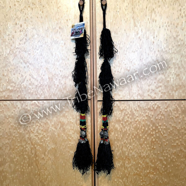 Long Black North African Tassel Falls (Consignment kahein1-5)