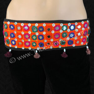 Orange Mirrored Textile Belt (Consignment kgmc1-56)